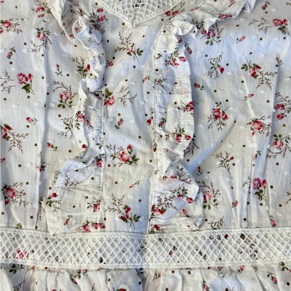 Just Me Floral lace Ruffle Dress tiered midi size S - Picture 9 of 12